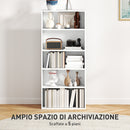 Mobile Libreria a 5 Ripiani 60x24x133,5 cm in Legno Bianco   