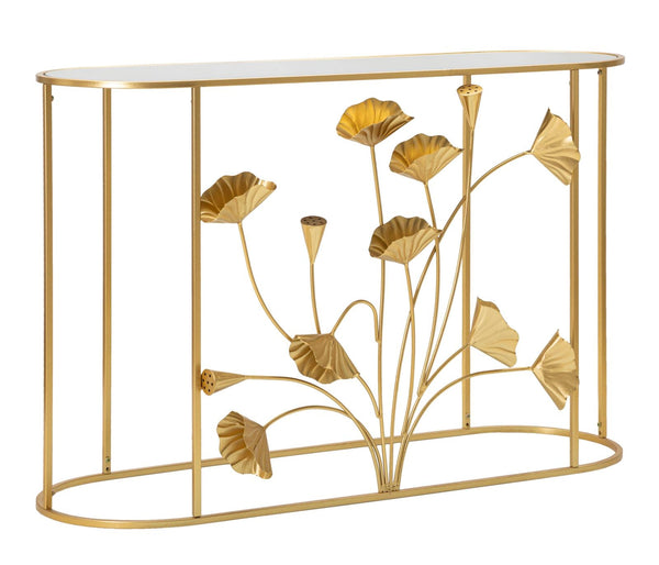 Console Fissa Flow 120x80x40 cm in Ferro e MDF Oro acquista