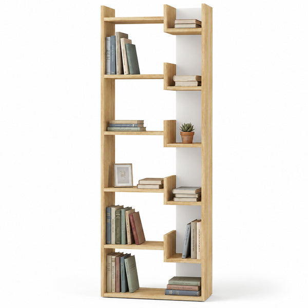 Libreria a 6 Ripiani 60,5x22x162,5 cm Scaffalatura Verticale Moderna Quercia prezzo