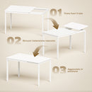 Tavolo da Pranzo Allungabile 80-120x70x74 cm Rettangolare Salvaspazio in MDF Bianco      