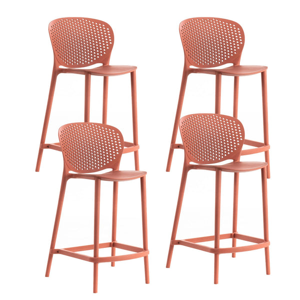 sconto Set 4 Sedie 46x42xH93 cm in Polipropilene Spot Arancione