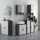 Mobile Sotto Lavabo Bagno 2 Ante 60x30x60 cm in Legno Grigio
