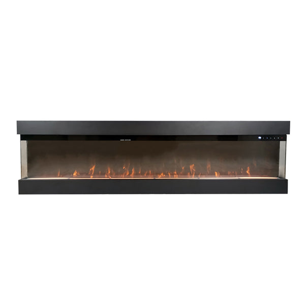 prezzo Camino Elettrico da Parete o Incasso Velar 182x20x48 cm Effetto Fiamma Telecomando in MDF Nero Opaco