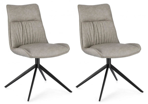 Set 2 Sedie 50x64x86h cm Jordan Pu Tortora prezzo