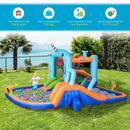 Castello Giostra Gonfiabile 420x370x230 cm con Scivolo Piscina e Pompa Multicolor