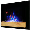 Camino Elettrico da Parete Effetto Fiamma 2000W CheminArte Fire Wood Nero