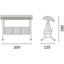 Dondolo da Giardino in Ferro 3 Posti Vorghini Swing Bianco e Tortora