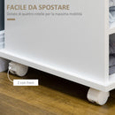 Carrello da Cucina con Armadietto e Ripiani Regolabili 75x39,5x88 cm Bianco   