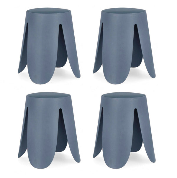 Set 4 Sgabelli Ø37x47 cm in Similpelle Imogen Ottanio sconto
