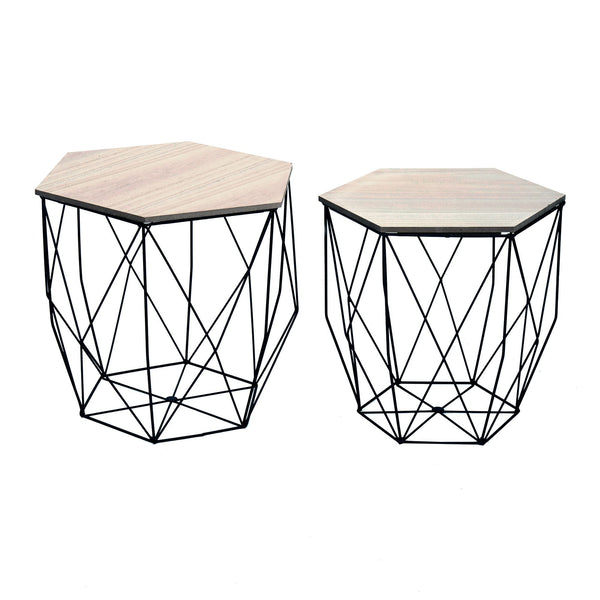 prezzo Set Tavolini Hexagon Rovere Nero