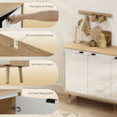 Credenza Moderna 107x35x77 cm a 3 Ante con Ripiano Regolabile Bianco Lucido e Rovere      