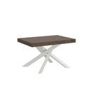 Tavolo Allungabile 120-224x90x77 cm Volantis Noce Telaio Bianco 