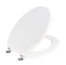 Copriwater Universale 37x43,5 cm in MDF Cerniere in Metallo Cromato Bianco Lucido