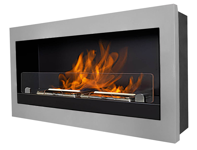 Camino a Bioetanolo da Parete 45x85 cm Karlsen Verona Acciaio