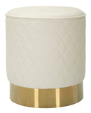 Puff Rotondo Sharon Ø36x39 cm in Pino e MDF e Metallo e Plastica      