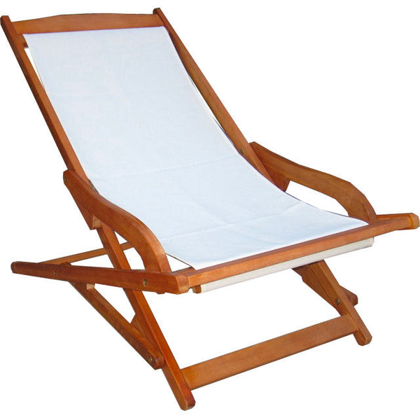prezzo Sedia Sdraio Pieghevole in Legno con Telo Bauer Emy Ecrù