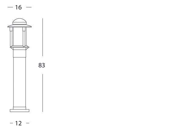 Lampada Palo per Giardino Basso Colore Nero per Esterno Linea Fiammifero Sovil