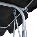 Dondolo 3 Posti da Giardino 170x110x153 cm in Acciaio Nero e Argento