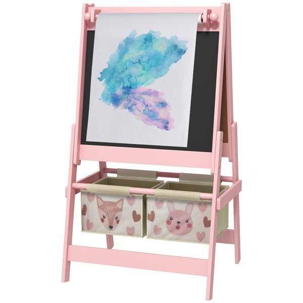 Lavagna per Bambini 3 in 1 54x46,5x93 cm con Cavalletto Rosa prezzo