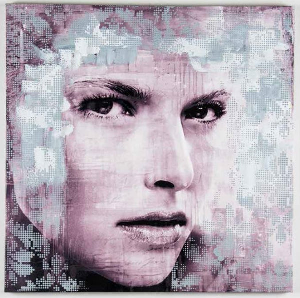 sconto Dipinto a Olio su Tela a Tecnica Mista con Inserti Decorativi. Telaio in Legno Dreams