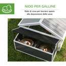 Pollaio da Giardino per 4-8 Galline con Rete Metallica e Tetto Apribile 240x112,5x76 cm in Legno Bianco      