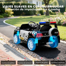 Macchina Elettrica per Bambini Polizia con Telecomando Doppio Motore 12V con Sirena e Fari Nero      