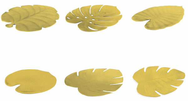 Set 6 Tovagliette Foglia in Eva Villa d'Este Home Tivoli Oro sconto