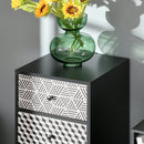 Cassettiera 5 Cassetti 39,5x39,5x110 cm in MDF Nera e Grigia