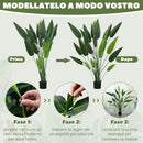 Pianta Artificiale Uccello del Paradiso 20 Foglie da 140 cm con Vaso in PE e PP Verde   