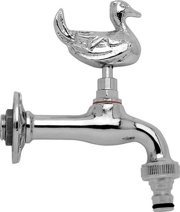 sconto Rubinetto per Fontana da Giardino in Ottone Cromato con Attacco Rapido Morelli Anatra