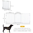 Cancelletto per Cani con Chiusura Automatica 180x3x74,5 cm in Metallo e Plastica Bianco      