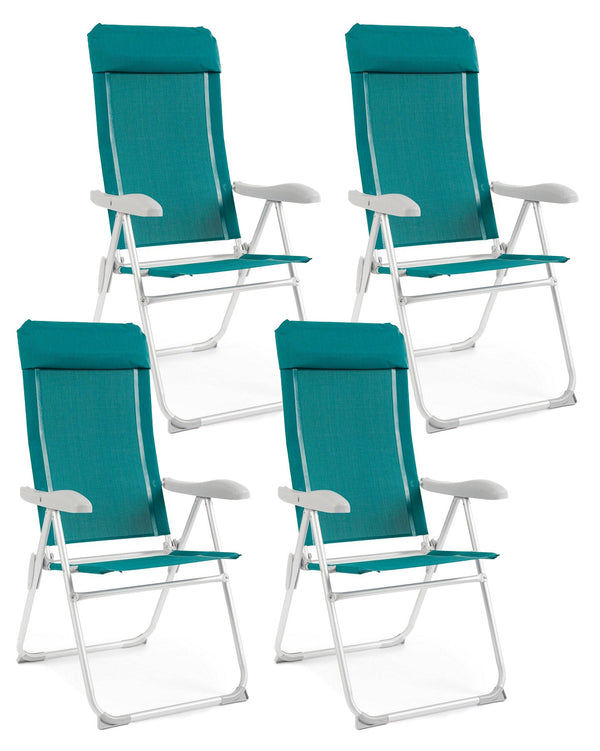 online Set 4 Sedie Sdraio Pieghevole 57x65x110 cm in Alluminio Cayo Ottanio