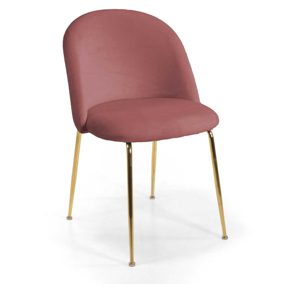 acquista Sedia Sammi 50x57xh47/77,5 cm in Tessuto Velluto Rosa Antico/Oro