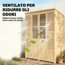 Armadio da Giardino Walk-in 147x68x198 cm con Pavimento e 4 Finestre in Legno di Abete      