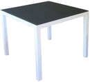 Tavolo Quadrato da Giardino 90x90cm in Alluminio Vorghini Jesi Bianco e Grigio