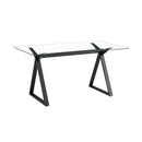 Tavolo 150x90x75 cm Top in Vetro Temperato Smart Nero