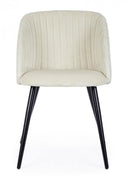 Set 2 Sedie 53x57x81,5 cm in Poliestere Effetto Velluto Bianco