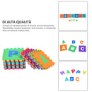 Tappeto da Gioco 36 Pezzi Puzzle in EVA con Numeri e Lettere 31x31 cm 
