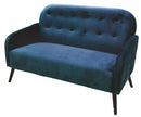 Divano 136x70x90 cm in  Legno e Tessuto Effetto Velluto Blu