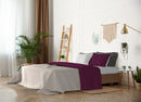 Set Lenzuola Sopra Sotto e Federe Doubleface Prugna\/Grigio Chiaro Varie Misure