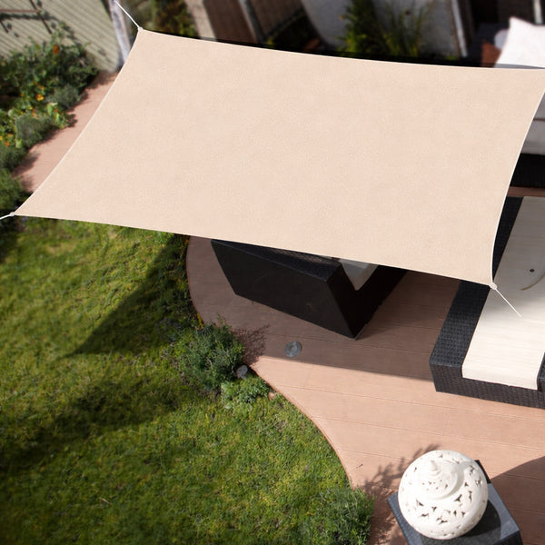 online Tenda da Giardino Vela Parasole 2x3 m Telo Ombreggiante Rettangolare in Poliestere Ecru