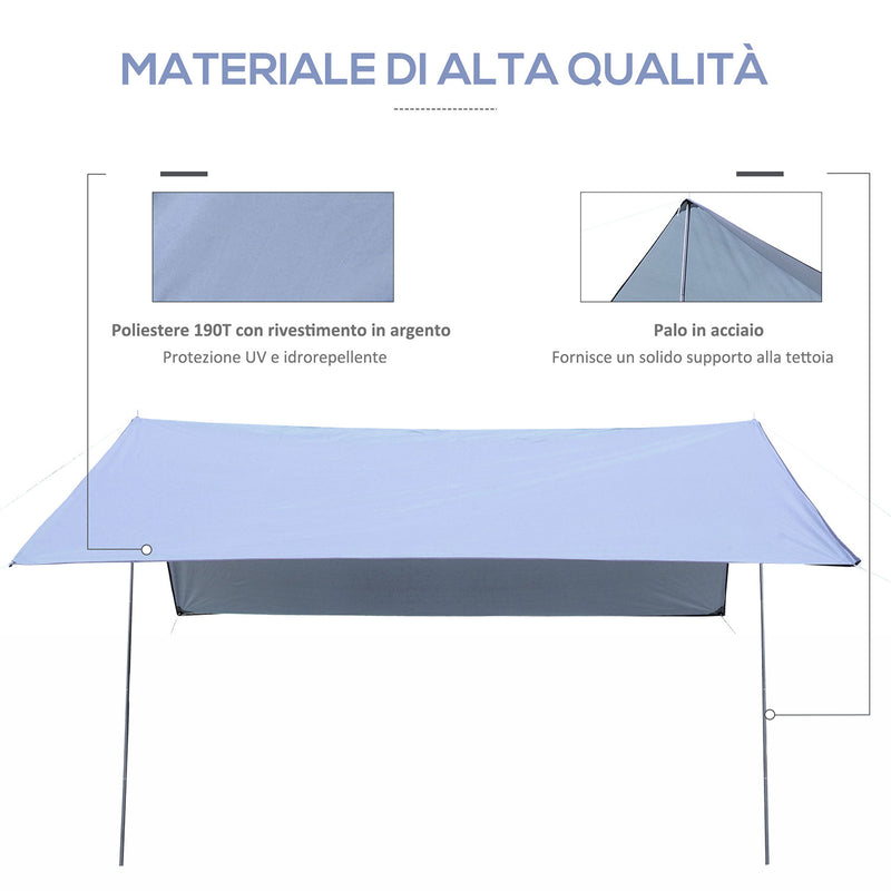Tenda da Sole Portatile 3x3 m Impermeabile Bianco   