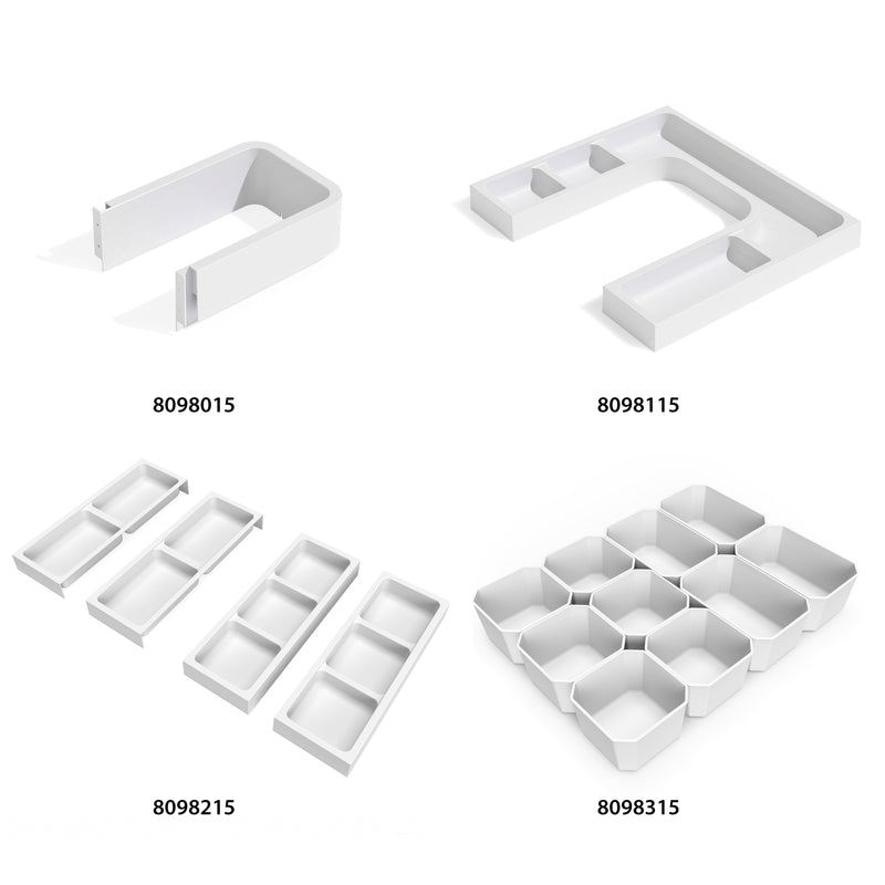 Set Organizer per Cassetti da Bagno Laterali in Plastica Emuca Tidy Grigio Antracite