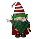 Gnomo metallo con albero rosso cm 35,5x11xh48