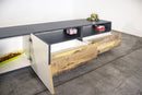 Mobile TV 2 Ante 2 Cassetti 200,1x43x46 cm Alien Ardesia e Acero Pereira