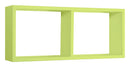 Mensola Rettangolare 2 Scomparti da Parete 70x30x15,5 cm in Fibra di Legno Morgana Verde