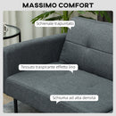 Divano Letto Clic Clac 200x77x72 cm con Schienale Regolabile in Tessuto Effetto Lino Grigio   