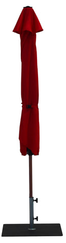 Ombrellone da Giardino Ø3 m Palo Ø38 mm in Alluminio Effetto Legno Tessuto Poliestere Trend Wood Rosso