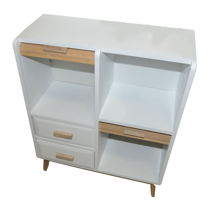 Mobiletto 2 Ante Scorrevoli 1 Vano 2 Cassetti in Legno Marbela