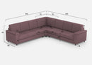 Divano Angolare 7 Posti 286x286x85 cm Marrak in Tessuto Prugna